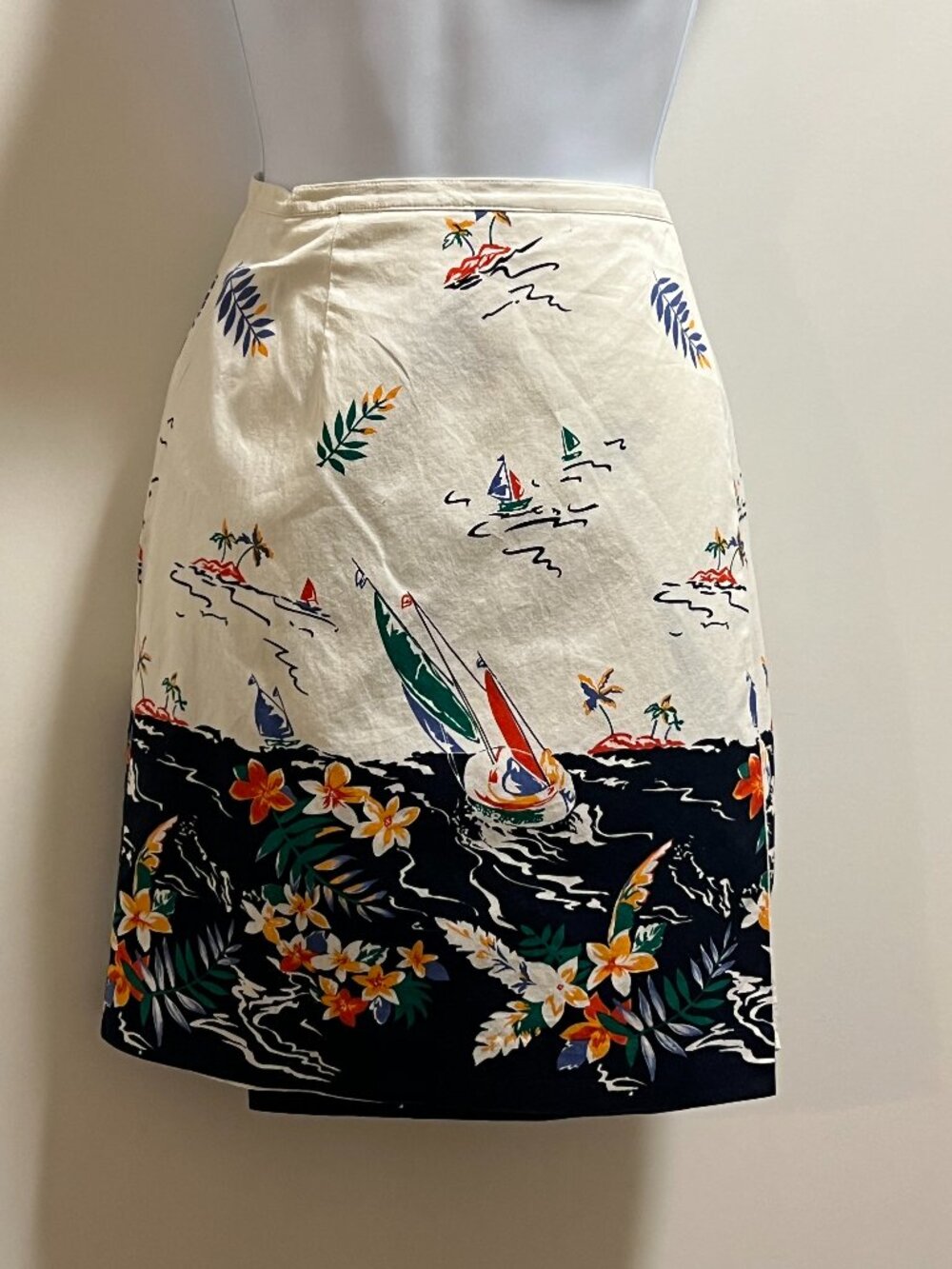 Vintage Nautical Coastalcore Resort-vibe LizSport Wrap Skirt Women's size 8